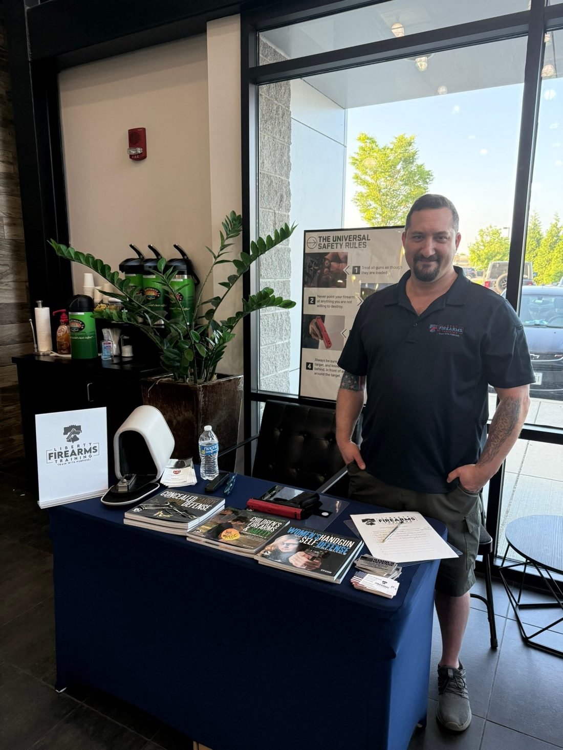 Yacov Margolese at a Liberty Firearms Training event booth